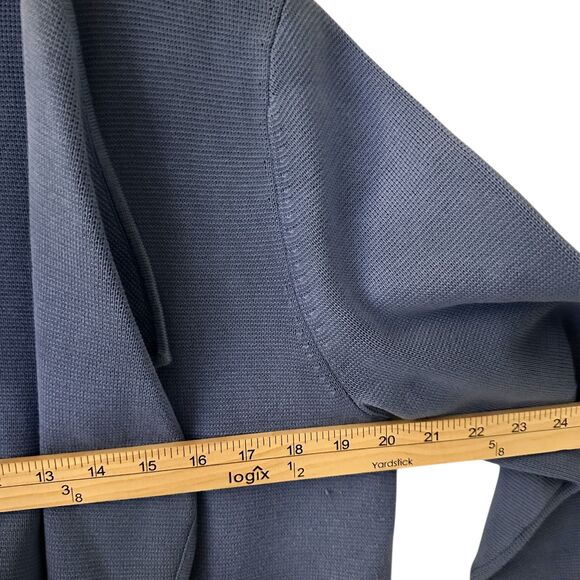 Talbots Womens Blue Knit Open Thick Rayon Ribbing Cardigan Sweater Size L - Picture 5 of 7